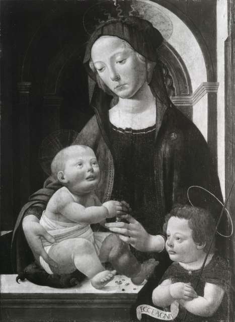Rheinisches Landesmuseum Bonn — Bartolomeo di Giovanni - sec. XV/ XVI - Madonna con Bambino e san Giovannino — insieme